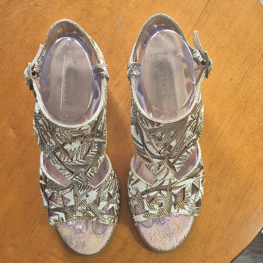 Spring Step L'Artiste Calpie Multicolor Woven Sandals. Sz 39. NWOT